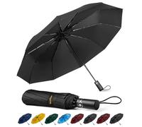 TechRise Umbrella Compact Windproof Travel Umbrellas: Easy Auto Open Close, Strong Fiberglass Frame, Durable Folding Lightweight Portable Automatic Backpack Umbrella for Men and Women, 10 Ribs
