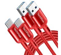 TechRise USB C Cable 2 Pack, USB Type C to USB A Charger Nylon Braided Fast Charge Cord for Samsung Galaxy S23 S22 S21 S20 S10, Google Pixel, Xperia, Android Mobile Phone (6.6 + 3.3ft)