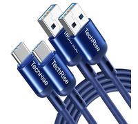 TechRise USB C Cable 2 Pack, USB Type C to USB A Charger Nylon Braided Fast Charge Cord for Samsung Galaxy S23 S22 S21 S20 S10, Google Pixel, Xperia, Android Mobile Phone (6.6 + 3.3ft)