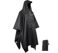 TechRise Waterproof Rain Poncho, Reusable Adult Rain Coat Lightweight Raincoat with Hood for Men and Women, 3-in-1 Multifunctional Rain Cape Jacket for Hiking, Camping and Outdoor Activities, One Size