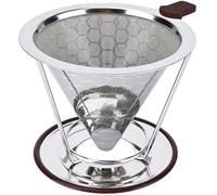 TECHSHARE Pour Over Coffee Dripper, Pour-over Filters with 800 Mesh Steel Mesh Optimize Extraction For Rich Coffee Flavor, Stainless Steel Filter, Paperless Pour-over