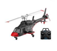 TechSpieler A61 1/52 Air-Wolf RC Helicopter, 2.4G 4CH Single Rotor Flybarless Mini Military RC Helicopter Model with Optical Altitude Flight Protection, Remote Control Aeroplane Gift (RTF Version)