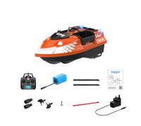 TechSpieler V802PRO RC Bait Boat, 4 Compartments 3KG Large Capacity Fishing Boat with GPS Positioning (Orange)