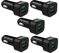 TechStone Car Charger Dual Usb Quick Charge 3.0 Fast Charging Adapter Cigarette Lighter 12V Socket: Iphones Ipads Galaxy Lg Htc (Pack Of 5)