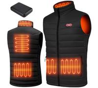 Techstuph Heated Vest for Men,Heated Body Warmer with 5 Heating Zones, Heated Jacket with 10000mah Battery Pack, Smart Electric Lightweight Heated Gilet for Fishing Hunting Thanksgiving