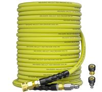 TechSweepPro Pressure Washer Hose 100FT 3/8" for Cold and Hot Water 248°F, with Swivel Quick Connect, 4500PSI Kink Resistant Grade Steel Wire Braided, Power Washer Hose With 2pcs M22-14mm Adapter