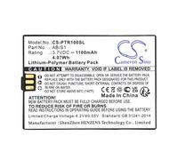 TECHTEK Battery 1100mAh compatible with [PROTEAR] Bluetooth-Headphones Earmuff, Ear Defenders, Male Jack AM/FM Radio bluetooth Headphones replaces AB/S1 (Black Version)