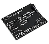 TECHTEK Battery 3000mAh compatible with [Motorola] Kung-Fu, Moto M, Moto M Dual SIM, Dual SIM TD-LTE, XT1662, XT1663 replaces BL265