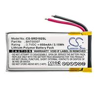 TECHTEK Battery 850mAh compatible with [Cardo] Packtalk Duo, Scala Rider Packtalk, SRPT0102 replaces BAT00007 FBA