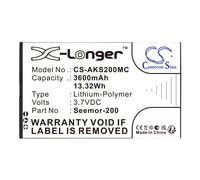 Techtek Battery CS-AKS200MC Compatible with Seemor 200, Seemor-200 Replaces AKASO Seemor-200