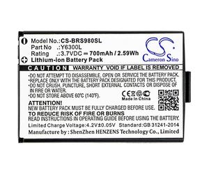Techtek Battery CS-BRS980SL Compatible with G2, ONEAL, RF-730, RF710, RS-980, RT-712, RX-960, TORC, V200, VCAN Replaces Blinc Y6300L