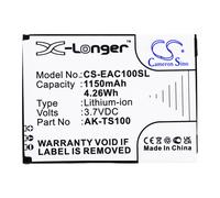 Techtek Battery CS-EAC100SL Compatible with TELME TS100, TELME TS100S Replaces Emporia AK-TS100