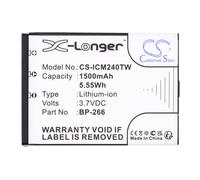 Techtek Battery CS-ICM240TW Compatible with IC-M23, IC-M24, NAVY-015F Replaces Icom BP-266, Polmar PB-19