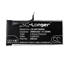 Techtek Battery CS-NKT800SL Compatible with 8 Sirocco, 8 Sirocco Global Dual SIM, 8 Sirocco Global TD-LTE, HMD Avatar Replaces Nokia HE333
