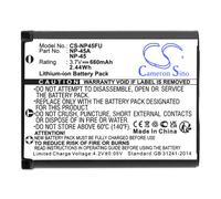Techtek Battery CS-NP45FU Compatible with FinePix J10, Finepix J100, Finepix J110W, FinePix J12, Finepix J120, Finepix J15, Finepix J150W,