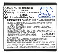 Techtek Battery CS-OTE120SL Compatible with EE120 Replaces Alcatel TLi043C7