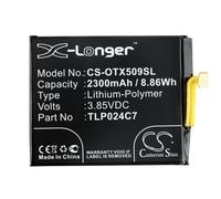 Techtek Battery CS-OTX509SL Compatible with 1X, 1X Dual SIM, 1X Dual SIM LTE, 1X LTE, 5059J, 5059T, 5059X, Avalon, OT-5059, OT-5059J, OT-5059S,