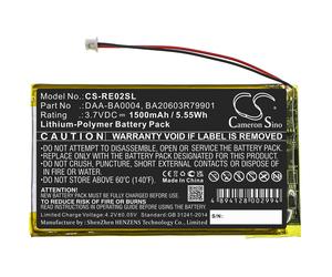 Techtek Battery CS-RE02SL Compatible with DAP-HD0014, Labs Nomad Jukebox ZenTouch, Zen Touch 20GB, Zen Touch 40GB Replaces Creative