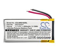 Techtek Battery CS-SRD102SL Compatible with Packtalk Duo, Scala Rider Packtalk, Scalarider Smartpack comms, SRPT0102 Replaces Cardo BAT00007