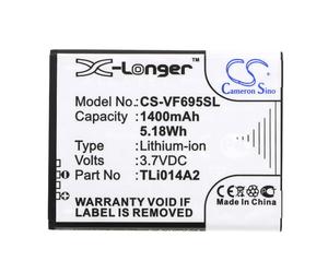 Techtek Battery CS-VF695SL Compatible with 785 tipo, Smart 4 Mini, Smart First 6, Smart Mini, V695, VF-575, VF-695, VF-785, VF-V695, VF575, VF785