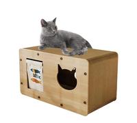 TechXmasTree Cat Scratcher Cardboard House, Cat Scratching Post for Indoor Cats as Tunnel and Sofa