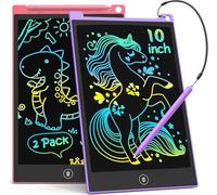 TECJOE 2 Pack LCD Writing Tablet, 10 Inch Colorful Doodle Board for Kids, Electronic Drawing Tablet Drawing Pads,Kids Travel Games Activity for Learning,Gifts for 3-6-Year-Old(Pink and Violet)