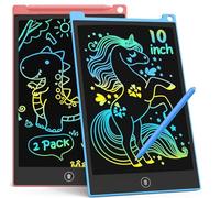 TECJOE 2 Pack LCD Writing Tablet, 10 Inch Colorful Doodle Board for Kids, Electronic Drawing Tablet Drawing Pads,Kids Travel Games Activity for Learning,Gifts for 3-6-Year-Old (Blue and Pink)