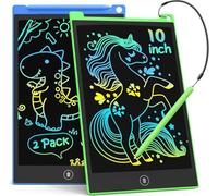 TECJOE 2 Pack LCD Writing Tablet, 10 Inch Colorful Doodle Board for Kids, Electronic Drawing Tablet Drawing Pads,Kids Travel Games Activity for Learning,Gifts for 3-6-Year-Old (Blue and Green)