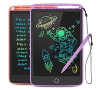 TECJOE 2 Pack LCD Writing Tablet, Colorful Doodle Board Electronic Writing Drawing Board for Kids, Learning Toys Gifts for 3-6 Years Old Boys and Girls, 8.5 Inch (Pink and Purple)