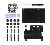 TECKEEN Replacement Aluminum Cover Case + Fan Active Passive Cooling Enclosure Metal Heat Shell for Raspberry Pi 5 Motherboards