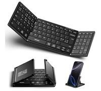 TECKNECT Foldable Bluetooth Keyboard, Wireless Keyboard with Number Pad | Connect up to 3 Devices, USB-C Rechargeable, Portable Silent Keyboards for Android, iOS, Windows, PC, Tablet, Phone & iPad