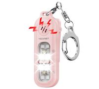 TECKNET 130dB Personal Alarms for Women with SOS Strobe Light, Rechargeable Clip On Torch & IPX4 Waterproof Running Lights, Safety Siren Panic Alarm with Keychain for Runners Kids and Elderly - Pink