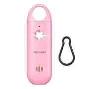 TECKNET 130dB Rechargeable Personal Safety Alarm,Portable Safety Siren Keychain with Flashing Strobe Light & Low Battery Alert,Emergency Personal Alarm for Women,Men,Kids,Seniors(Pink)
