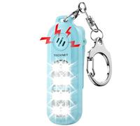 TECKNET 135dB Personal Alarms for Women with SOS Strobe Light, Rechargeable Clip On Torch & IPX4 Waterproof Running Lights, Safety Siren Panic Alarm with Keychain for Runners Kids and Elderly - Blue