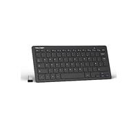 TECKNET 2.4G Wireless Compact Mini Keyboard, UK Layout, Black | Quiet Typing, 12-Month Battery Life, 15m Wireless Range, Plug & Play, Windows & Chrome OS Compatible