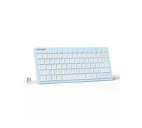 TECKNET 2.4G Wireless Compact Mini Keyboard, UK Layout, Blue
