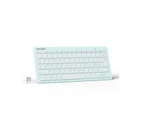 TECKNET 2.4G Wireless Compact Mini Keyboard, UK Layout, Green