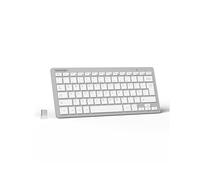 TECKNET 2.4G Wireless Keyboard, Small Keyboards with Media Hotkeys, Ultra Slim Compact Wireless Keyboard, 12-Month Battery Life, Compatible with PC,