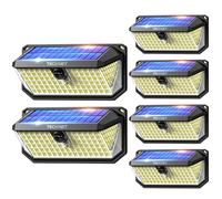TECKNET 416 LED Solar Lights Outdoor Garden 4200Lm, Motion Sensor Garden Lights, 300° Angle & 3 Lighting Modes, Security Outdoor Wall Light IP66 Waterproof for Fence Front Door Yard Garage, 6 Packs