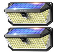 TECKNET 416 LED Solar Lights Outdoor Garden 4200Lm, Motion Sensor Garden Lights, 300° Angle & 3 Lighting Modes, Security Outdoor Wall Light IP66 Waterproof for Fence Front Door Yard Garage, 2 Packs