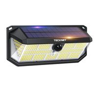 TECKNET 495 LED Solar Lights Outdoor Garden, 120° Detection Security Lights Outdoor Motion Sensor with 1800mAh, IP66 Waterproof, 300° Angle & 3 Modes Outdoor Wall Lights for Fence Garage Yard, 1 PC