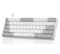 TECKNET 60% Mechanical Gaming Keyboard-RGB Backlit,Ultra Compact Mini 61 Keys Gaming Keyboard with Detachable Cable&Adjustable Stand,Portable Wired Clicky Keyboards(Grey&White)