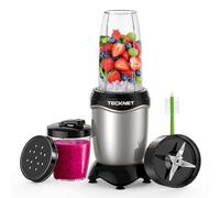 TECKNET 600W Powerful Personal Blender Smoothie Maker - 25,000 RPM Extractor Corded Juicer Blends Fruits, Vegetables, Nuts, Ice for Smoothies & Juices, with 500ml Portable Cups, 150ml Grinding Cup
