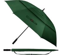 Tecknet 68" Golf Umbrella: Windproof, Double Vented Canopy. Auto Open With Eva Grip For Sun, Rain & Wind. Green.