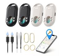 TECKNET Air Tag Tracker Item Finder-4 Packs Compatible with Apple Find My (iOS Only) Tracker Tag Supports USB C Charging IP67 Waterproof Finder for Cat Tracker Keys Wallet Luggage Suitcase