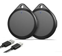TECKNET Air Tracker Tag Item Finder, Airtag Compatible with Apple Find My (iOS Only), Rechargeable & IP67 Waterproof, 90dB Loud Alarm, Suitable for Luggage, Bags, Wallets, Keys Tracking Tag - 2 Pack