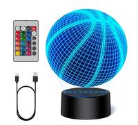 TECKNET Basketball Gifts for Boys, Basketball Lamp for Kids Girls, Boys Christmas Gifts, 3D Illusion Night Light with 16 Colors Change by Remote Control, 6 7 8 9 10 Year Old Boy Birthday Gifts
