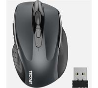 TECKNET Bluetooth Cordless Mouse 4800DPI Wireless Mouse Computer USB BM307 Grey
