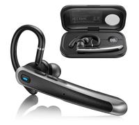 TECKNET Bluetooth Headset, V5.4 Bluetooth Earpiece with Dual Mic ENC Noise Cancelling, 56H Playtime LED Charging Case, AI Translation Earbuds, In Ear Headphone with Mic for Business Office Truckers