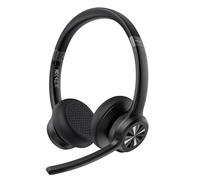 TECKNET Bluetooth Headset Wireless Headset with Microphone Noise Canceling, 50H Playtime & Mute, Wireless Headphones with Mic Bluetooth 5.2 On-Ear Headphones for Trucker Cellphone Office Call Center